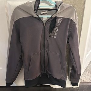 Men’s cinch jacket with hood